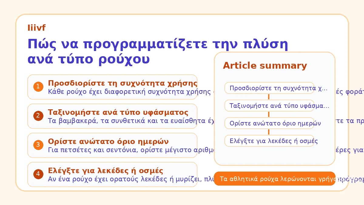 Πώς να προγραμματίζετε την πλύση ανά τύπο ρούχου