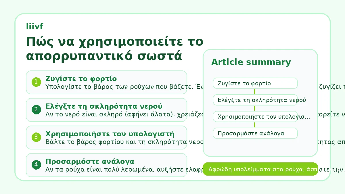 Πώς να χρησιμοποιείτε το απορρυπαντικό σωστά