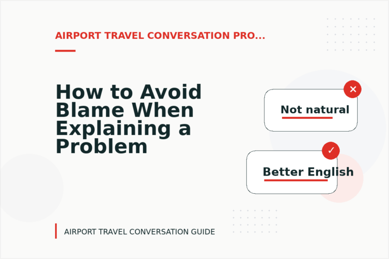 How to Avoid Blame When Explaining a Problem in Airport Travel Conversation English How to Avoid Blame When Explaining a Problem in Airport Travel Conversation English